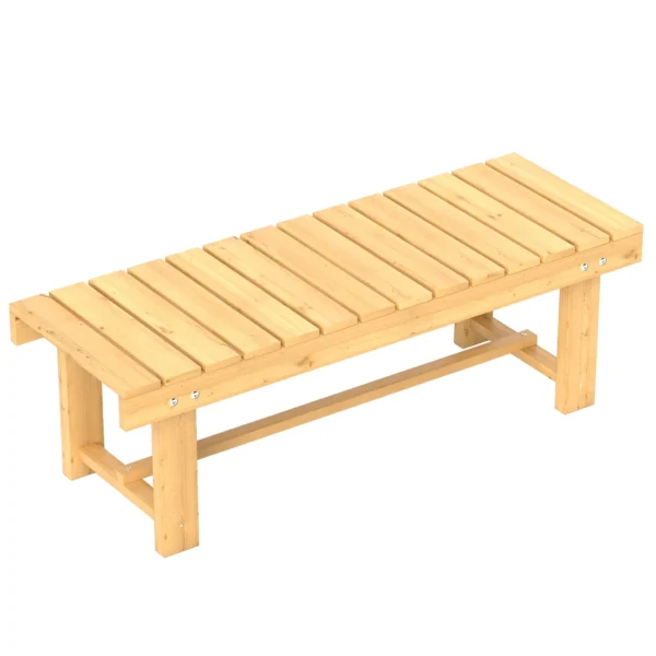 Waterproof 2-Seater Outdoor Bench in Fir Wood, for Garden Terrace, Up to 250kg, 110x38x35cm