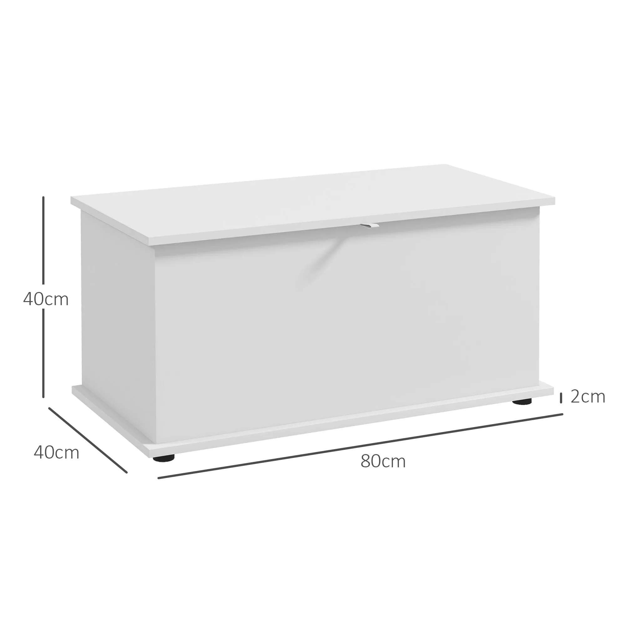Multipurpose Wooden Storage Bench for Bedroom and Entrance, 80x40x40 cm, White - Image 3