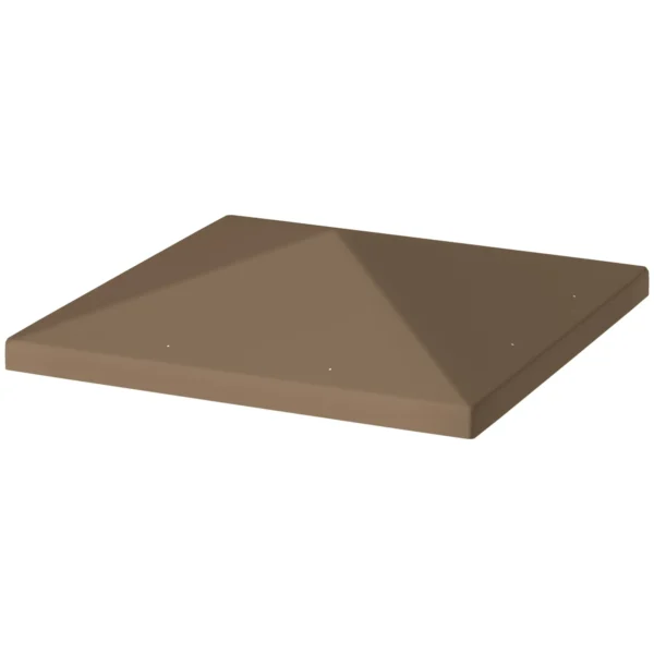 3x3 m 600D Oxford Fabric Garden Gazebo Cover with Drainage Holes, Brown