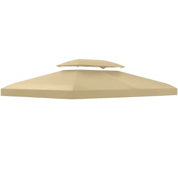 Replacement Cover for Gazebo 4x3 m in Anti-UV Polyester with 2 Tier Roof, Cream