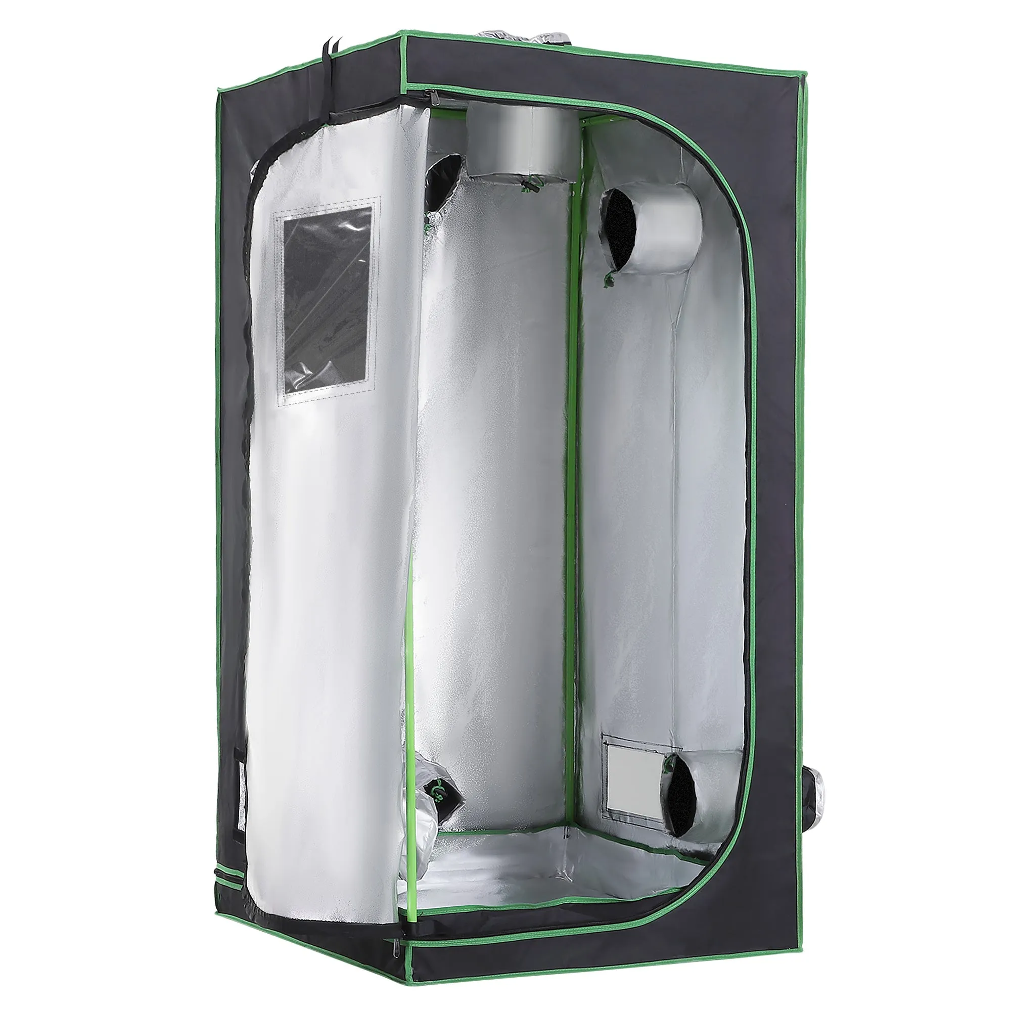 600D Oxford Hydroponic Tent with 5 Adjustable Vents and Window, Hydroponic Growing Greenhouse with Cable Hole for Indoor, 80x80x160cm, Black