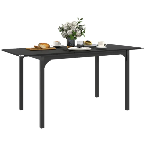 Extendable Table 4-6 Seater Expandable 120-160cm with Steel Legs, Black