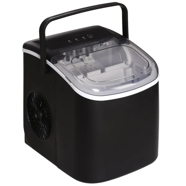 Ice Maker 9 Cubes in 6-12 Minutes with Basket and Scoop Included, 23.8x30.5x29 cm, Black