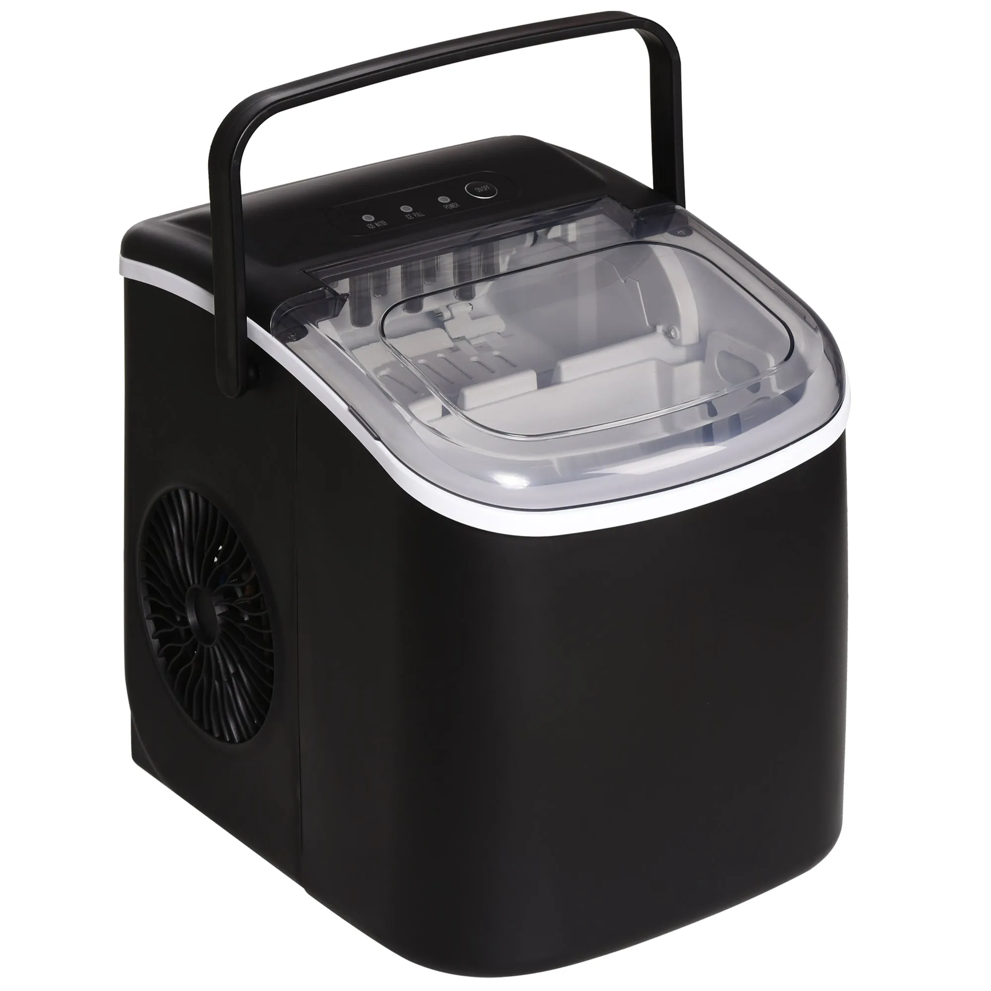 Ice Maker 9 Cubes in 6-12 Minutes with Basket and Scoop Included, 23.8x30.5x29 cm, Black