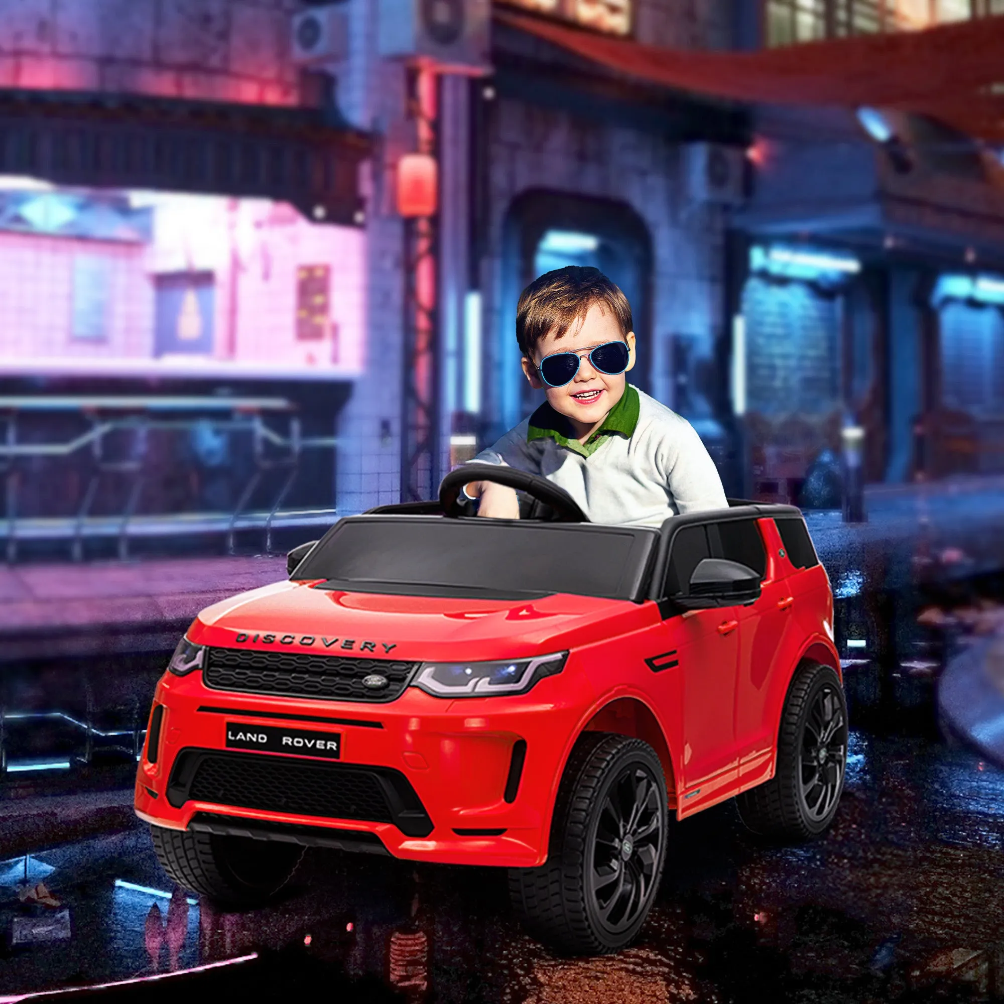 Electric Ride-On Car for Kids Licensed Land Rover with Headlights, Horn and Belt, 106x65.5x51 cm, Red - Image 2