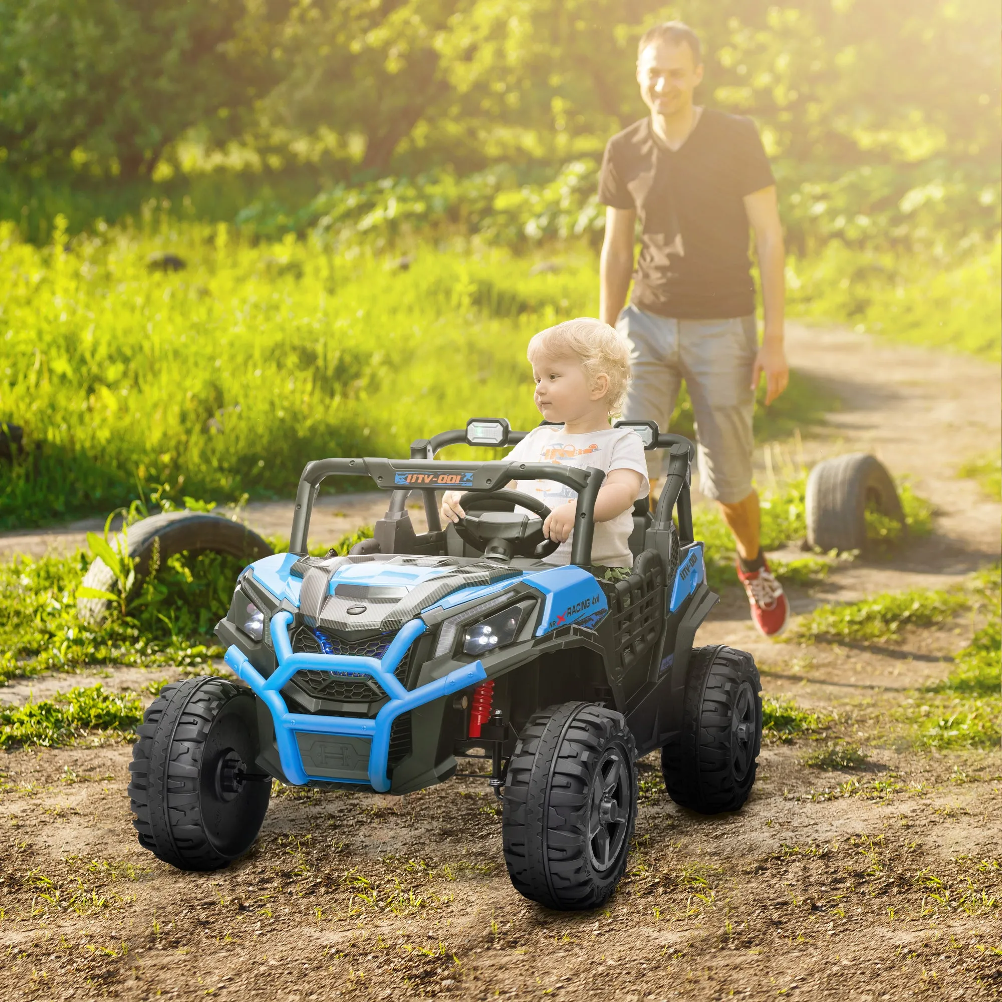 24V 2-Seater Electric Ride-On Car for Kids with Remote Control and 3 Speeds, Ages 3-8 Years, Blue - Image 2