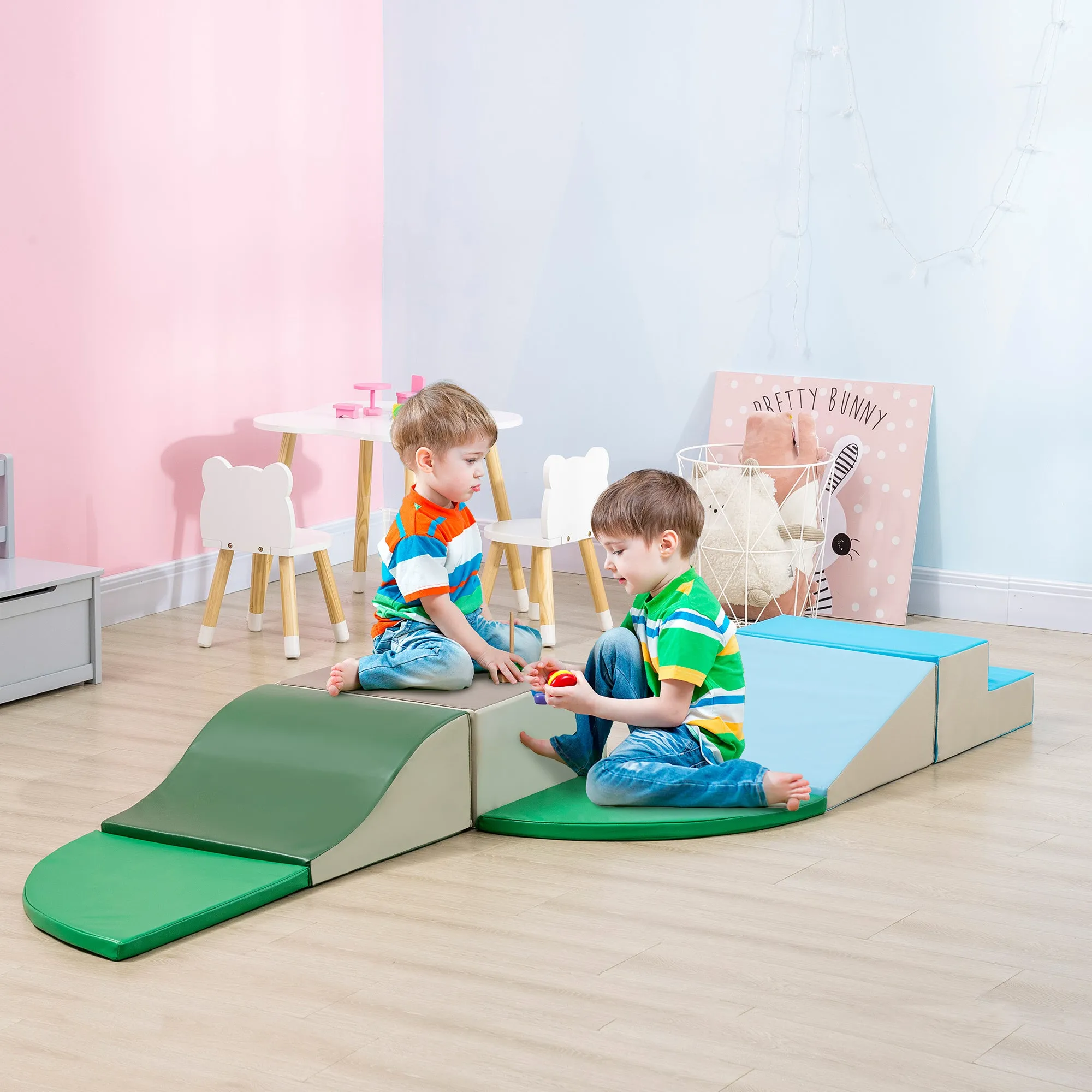 Soft Construction Set for Children 1-3 Years of 6 Pieces, in Multicolored PU and EPE - Image 2