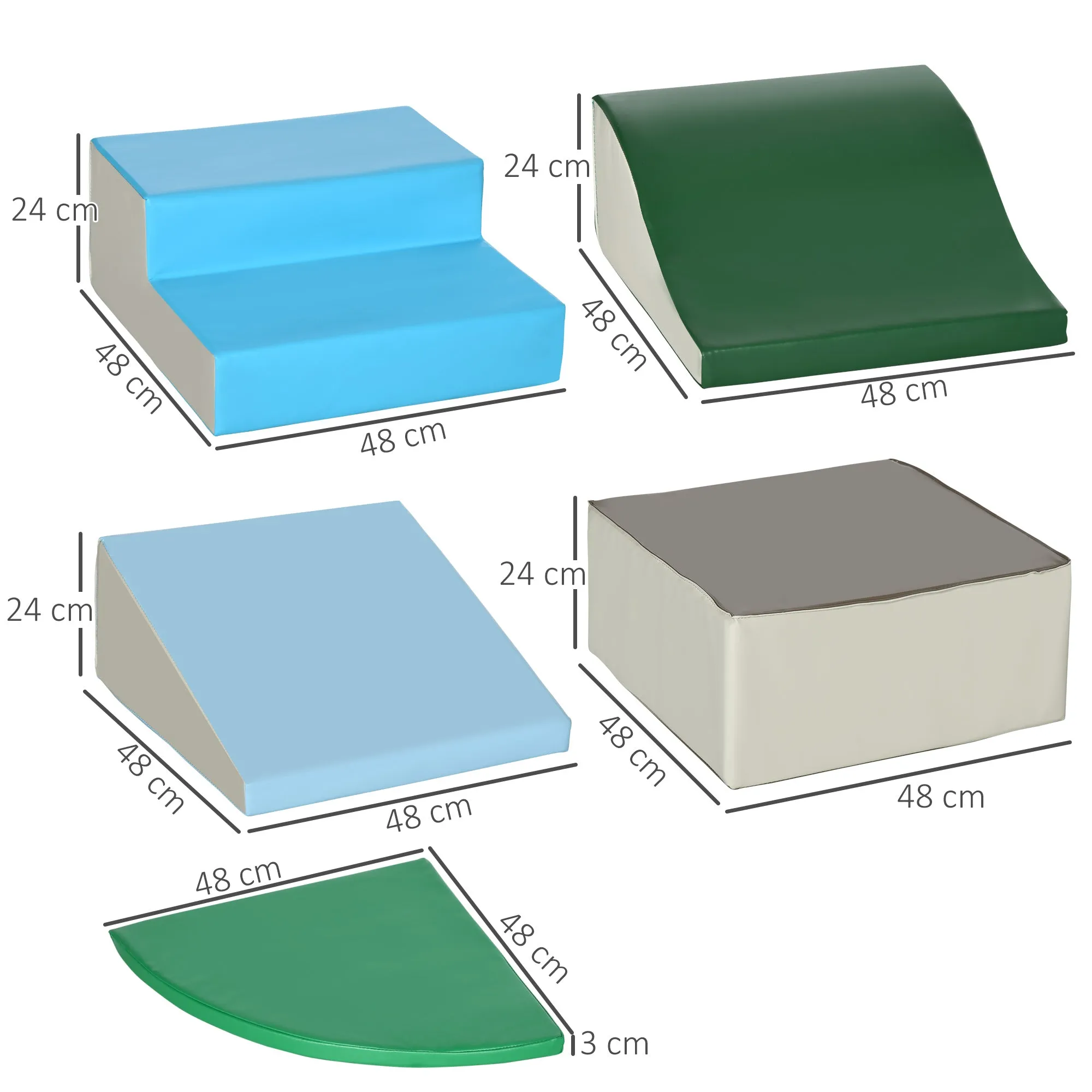 Soft Construction Set for Children 1-3 Years of 6 Pieces, in Multicolored PU and EPE - Image 3