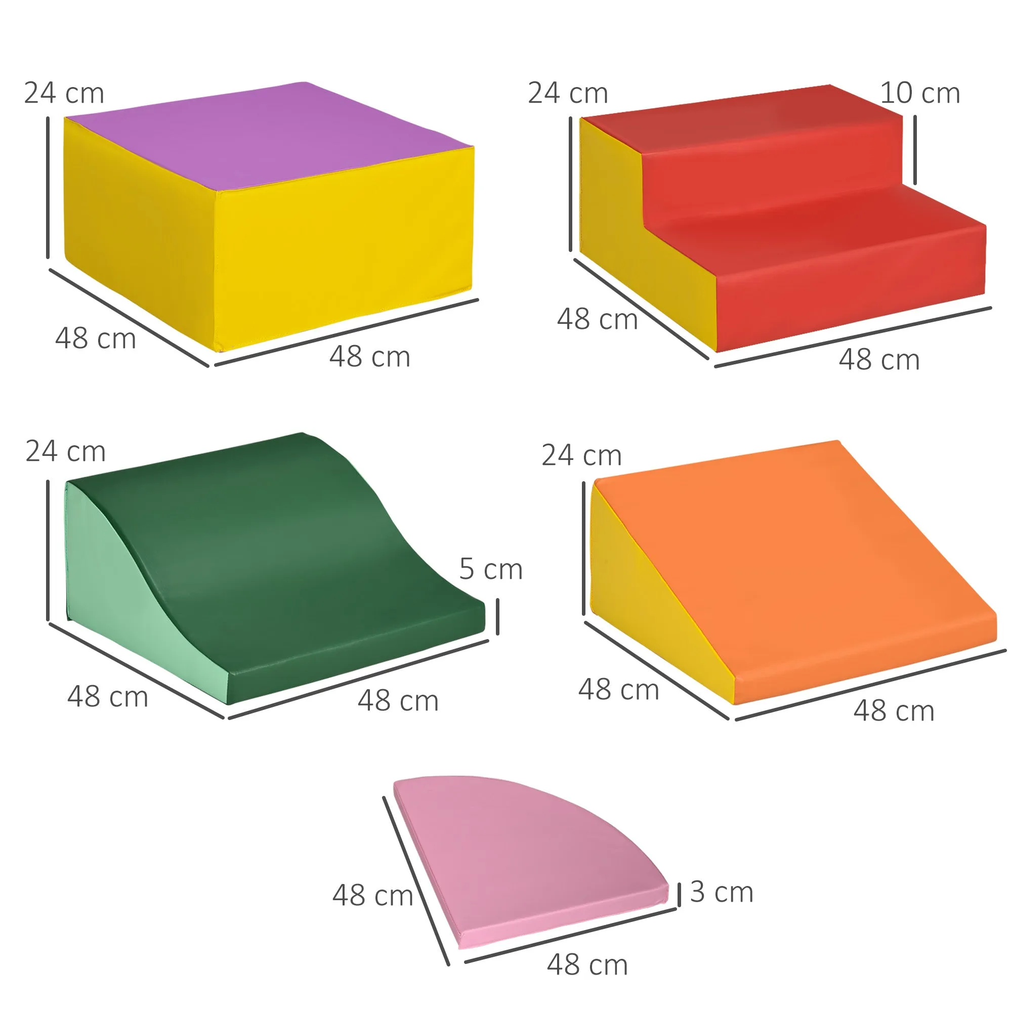 Soft Construction Set for Children 1-3 Years of 6 Pieces in Multicolored PU and EPE - Image 3
