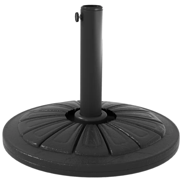 Round Umbrella Base Ø43cm 13kg Concrete for 38mm and 48mm Poles, Black