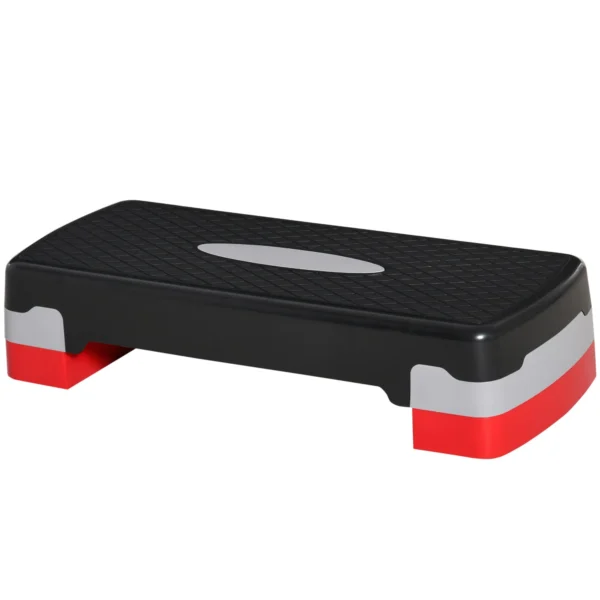 Aerobic Step Fitness with Adjustable Height 10-15 cm, 68x29cm Black and Red