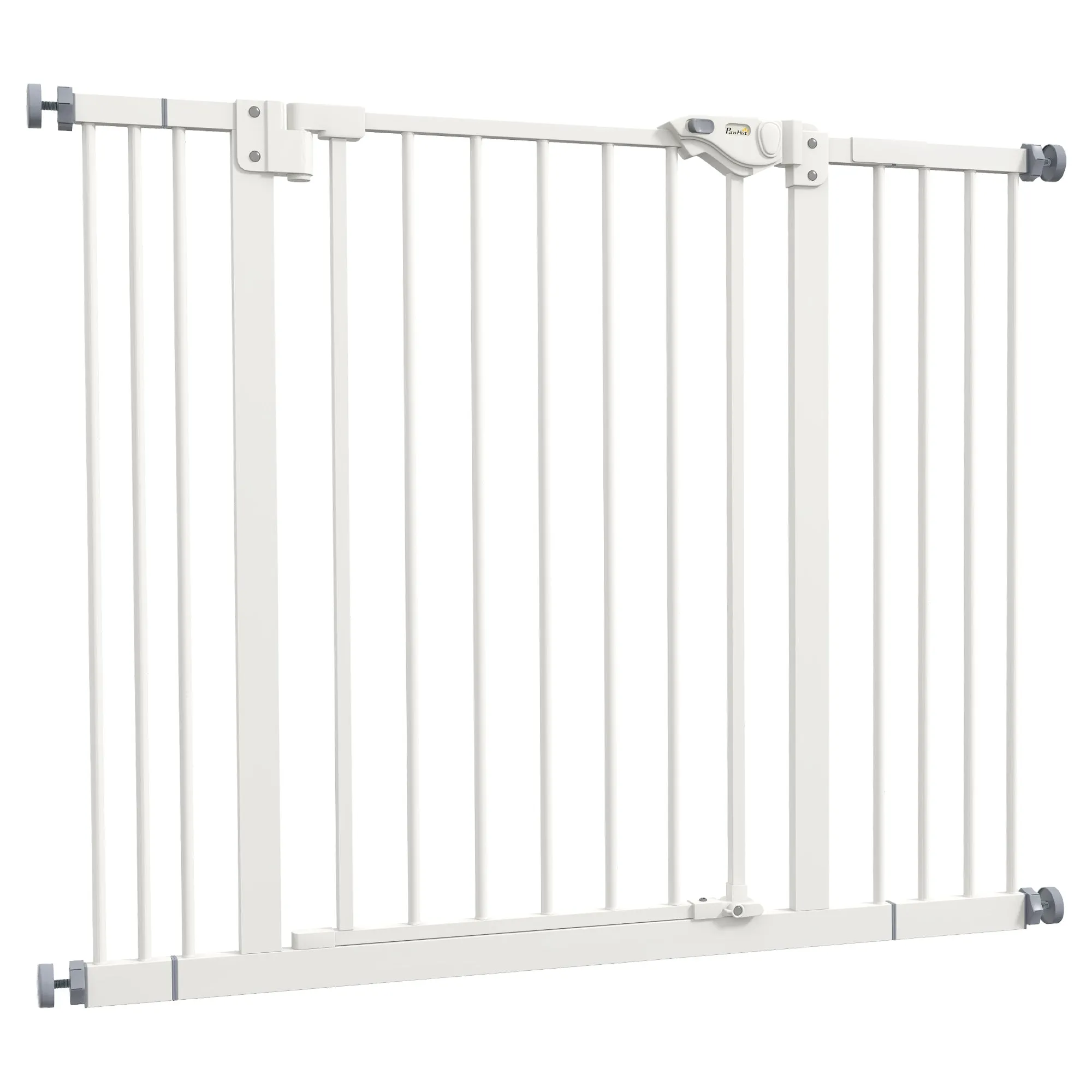 Dog Gate Adjustable up to 100 cm Without Screws with 2 Extensions and Height 72 cm, White