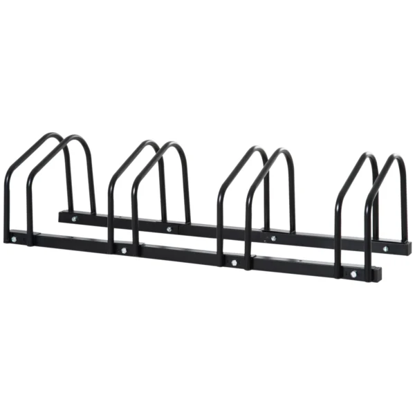 Steel Bike Rack Parking Stand for 4 Bikes, 110x33x27 cm, Black