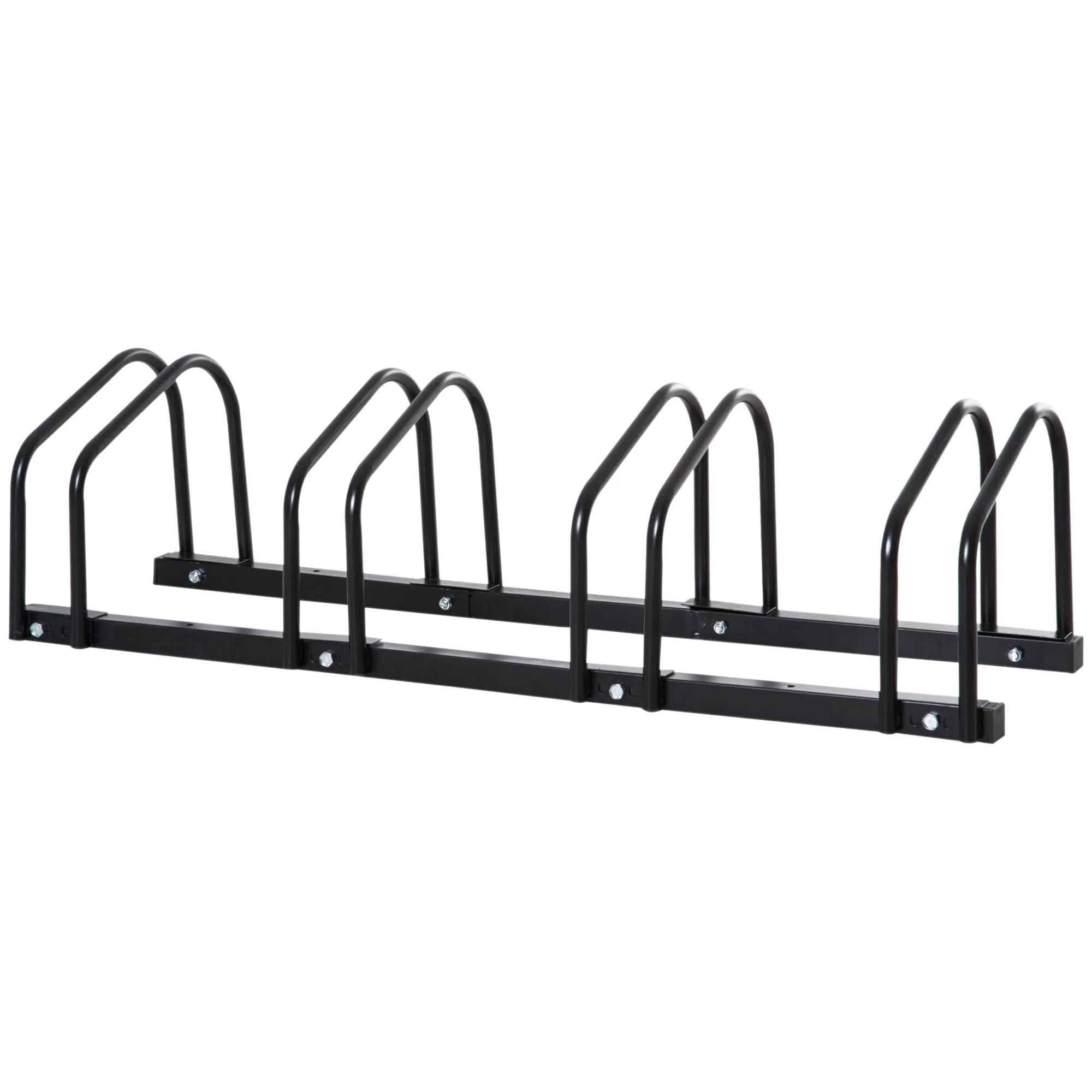 Steel Bike Rack Parking Stand for 4 Bikes, 110x33x27 cm, Black