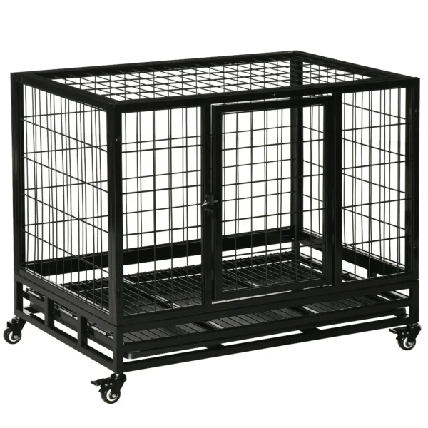 Indoor Outdoor Dog Cage Playpen with Wheels 92×62×75cm