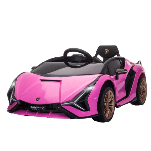 Electric Car for Children 3-5 Years Lamborghini 12V with Remote Control and Speed 3-5km/h, Pink