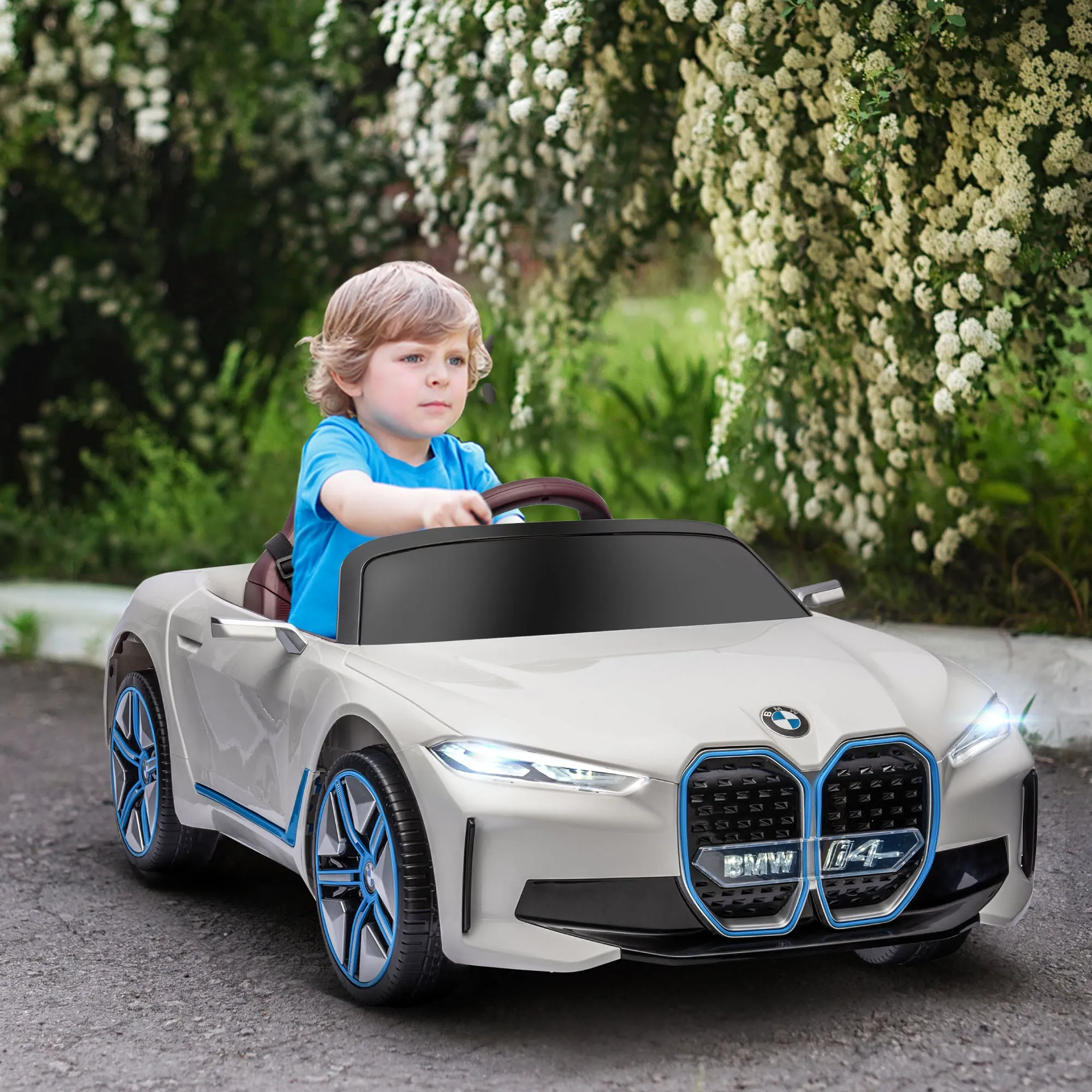 BMW - Electric Car for Children 3-6 Years with BMW License with Remote Control, and Headlights, 115x67x45 cm, White - Image 2