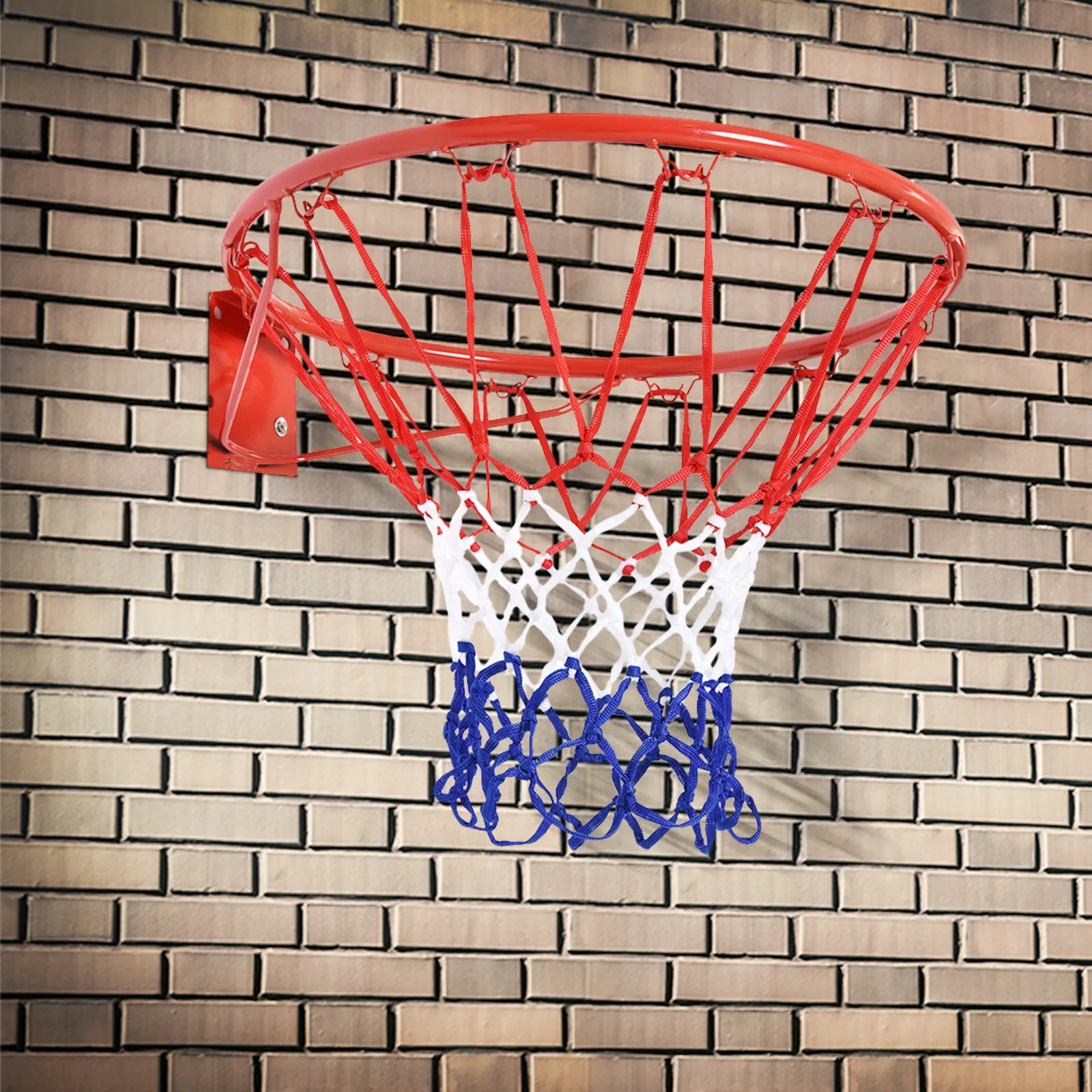 Wall-Mounted Iron Basketball Hoop with Nylon Net for Indoor and Outdoor Use, Φ46cm - Image 2