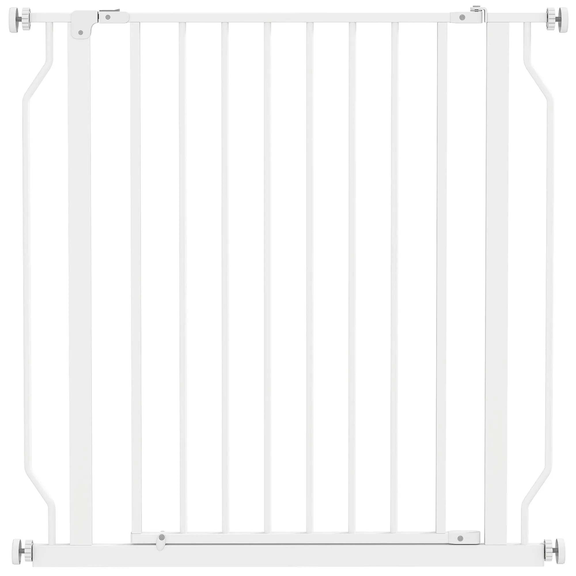 Extendable and Adjustable Dog Gate for Stairs and Doors, Made of Steel and ABS, 75-85x76 cm, White