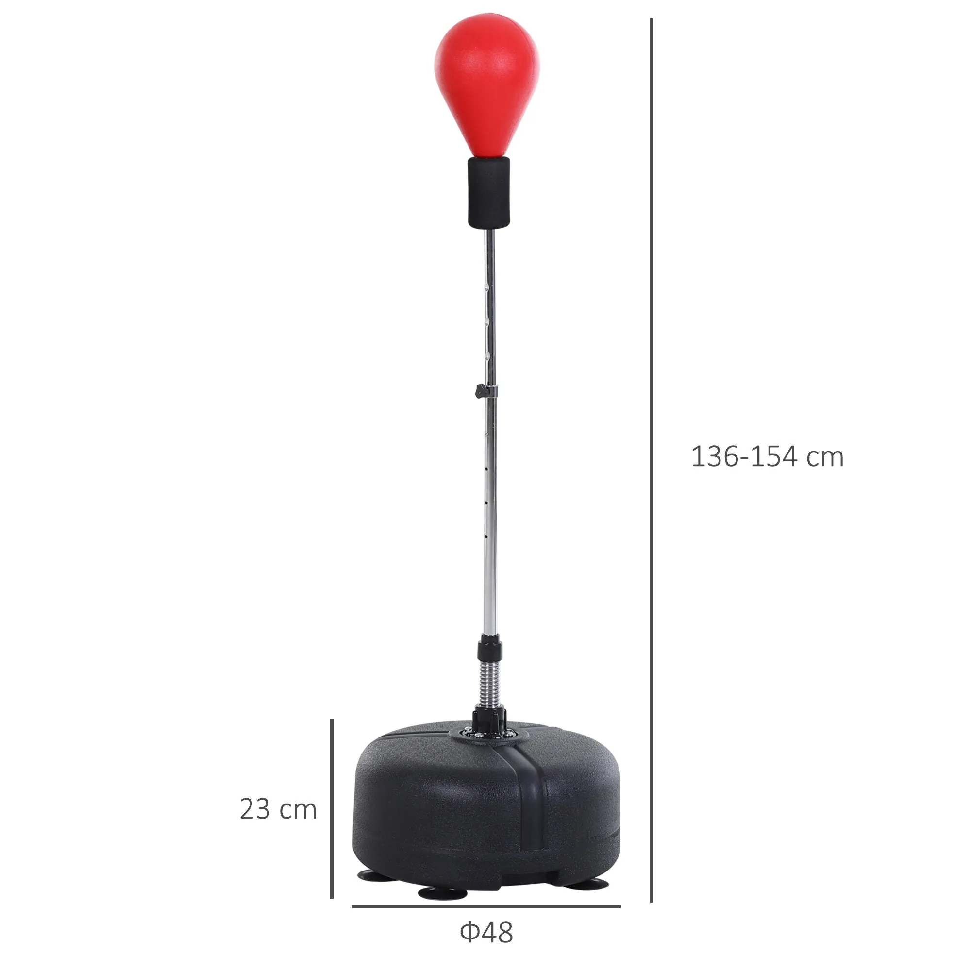 Punching Ball with Adjustable Height and Gloves Included, Ф48x136-154cm, Red - Image 3