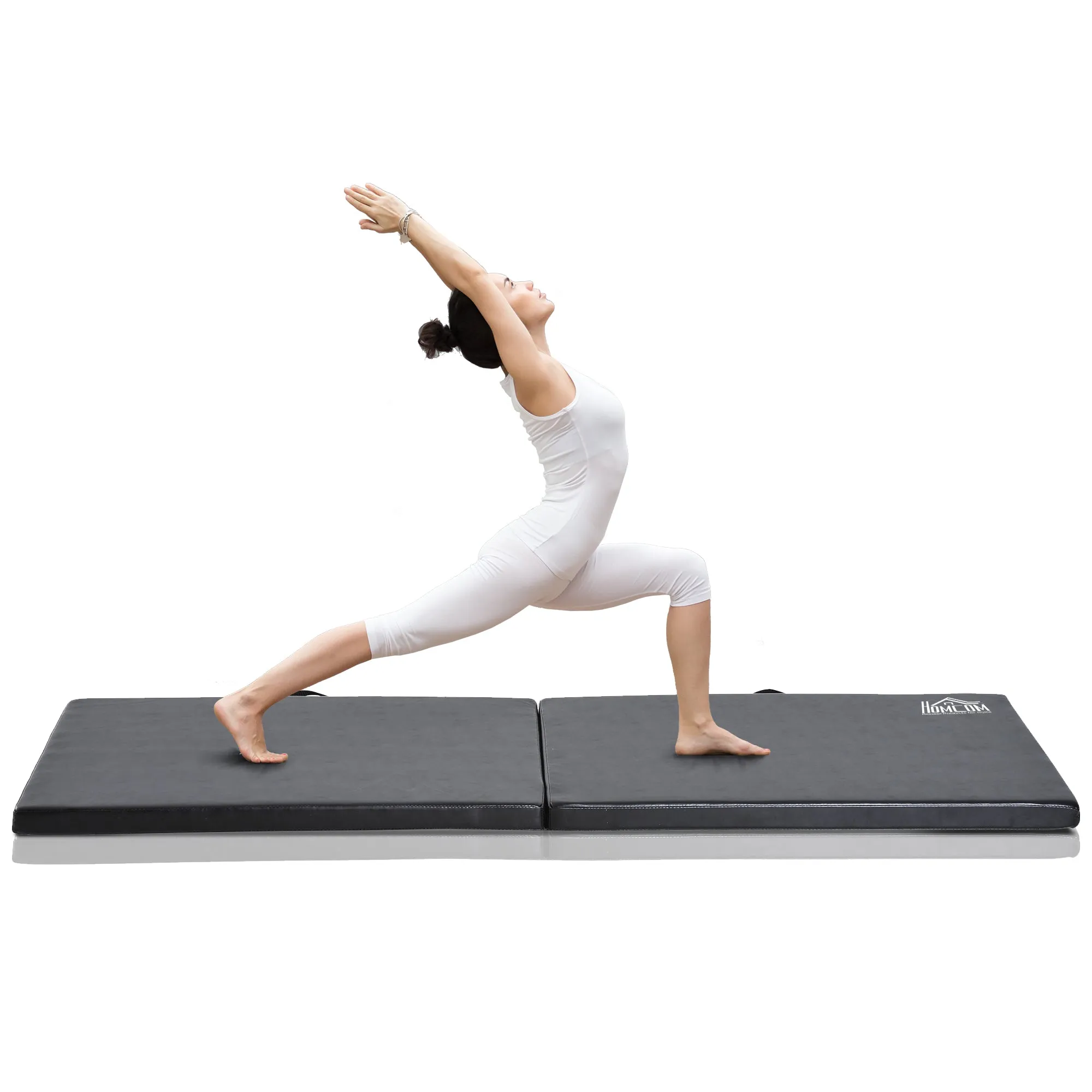 Foldable Gymnastics Mat, 5cm Thick and Non-Slip Fitness Mat, 180x60x5cm, Black - Image 2