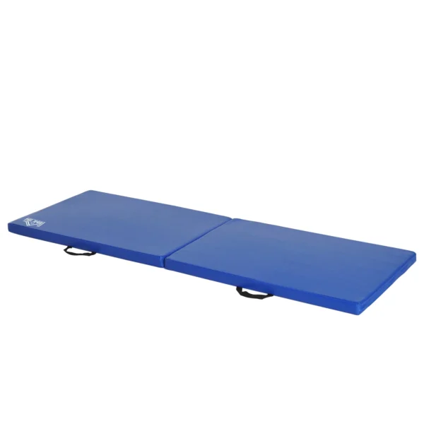 Foldable Gymnastics Mat, 5cm Thick and Non-Slip Fitness Mat, 180x60x5cm, Blue