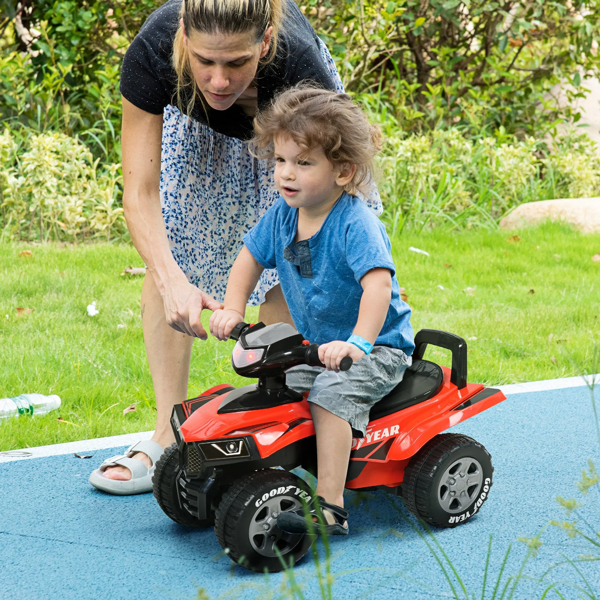 GOODYEAR Licensed Quad Bike Toy for Children 18-36 Months with Realistic Lights and Sounds, Red and Black, 60x31x42cm - Image 2