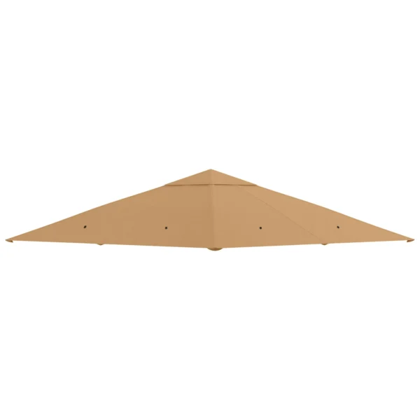 Outsunny 3x3m Polyester Gazebo Replacement Roof with Air Vents and Drainage Holes, Beige
