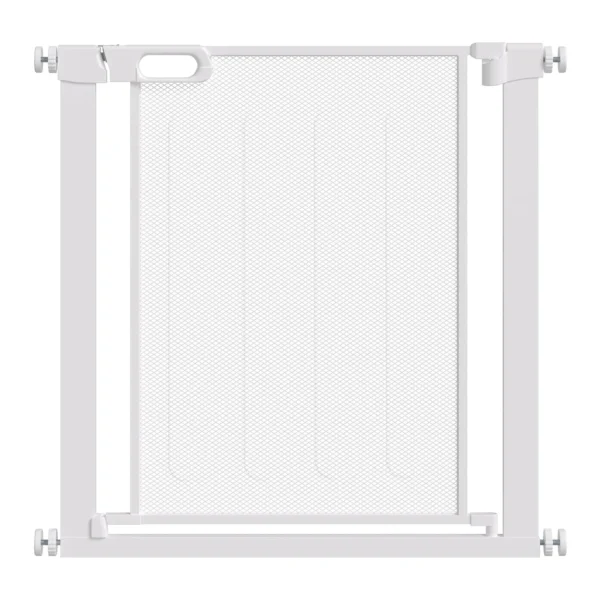 Adjustable Dog Gate with Self-Closing, Steel and ABS, 75-82x76 cm, White