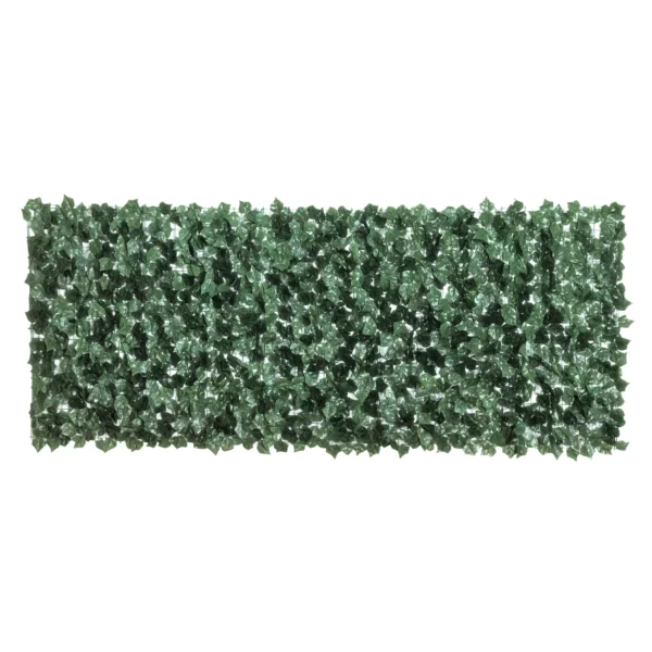 Outsunny Faux Ivy for Balcony in Anti-UV PE, Artificial Hedge Roll with Leaves, 240x100cm, Dark Green