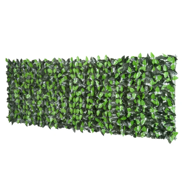 Outsunny 3x1m Artificial Hedge Roll in PE and Fabric for Balcony and Garden, Light Green and Dark Green