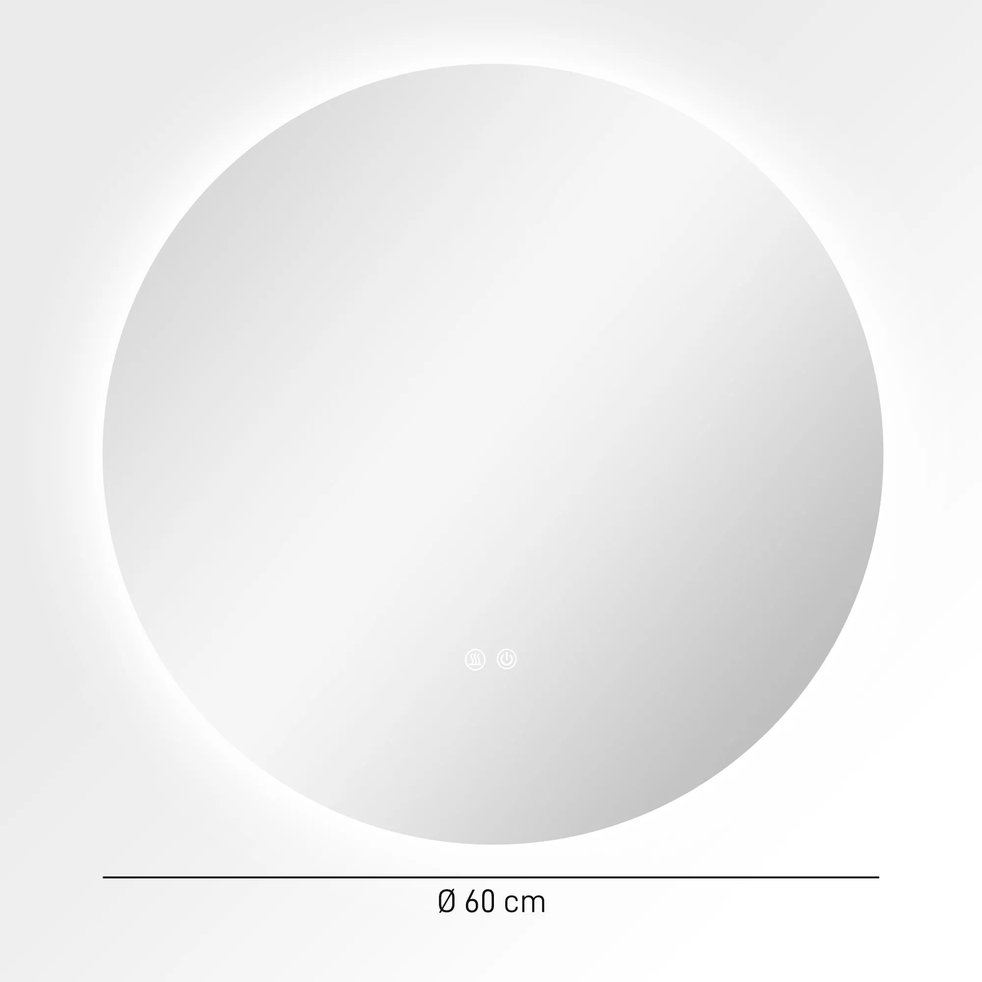 Bathroom Mirror with Adjustable LED Lights, Touch Switches and Anti-Fog Design, Ø60 cm - Image 3