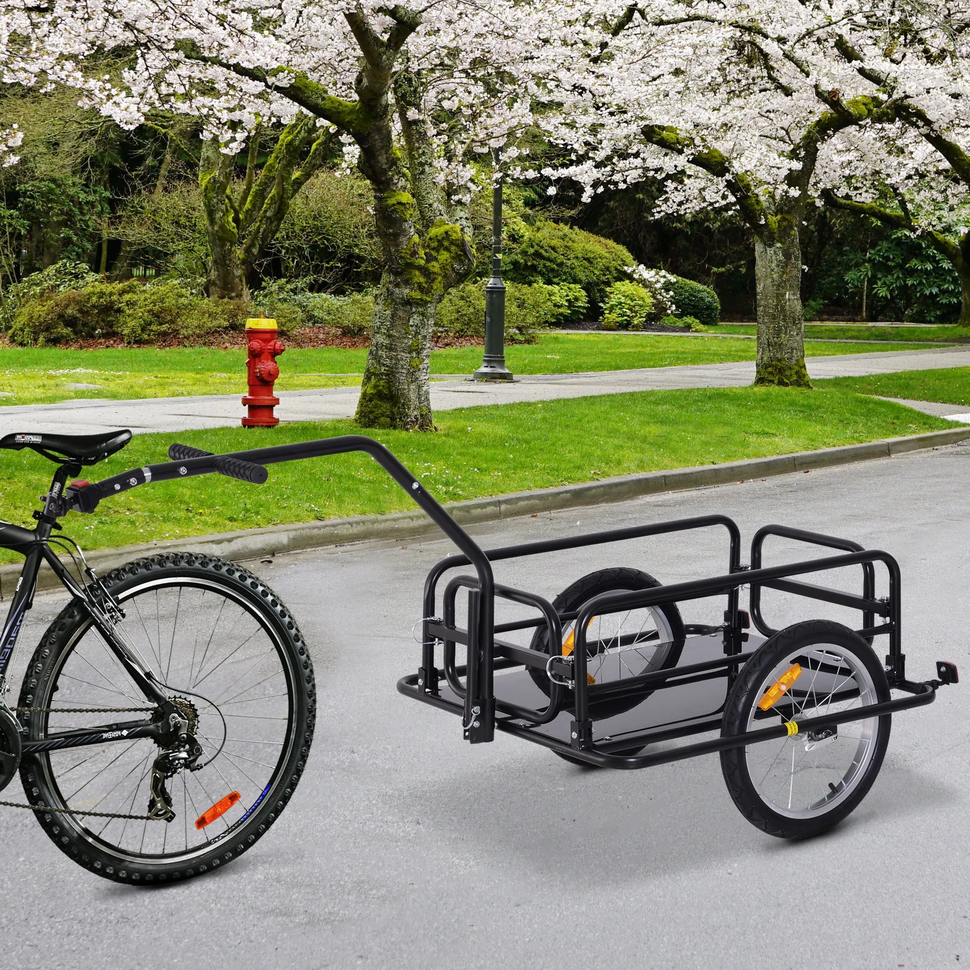 Folding Bike Trailer, 36kg Load Capacity, 156x72x82cm - Image 2
