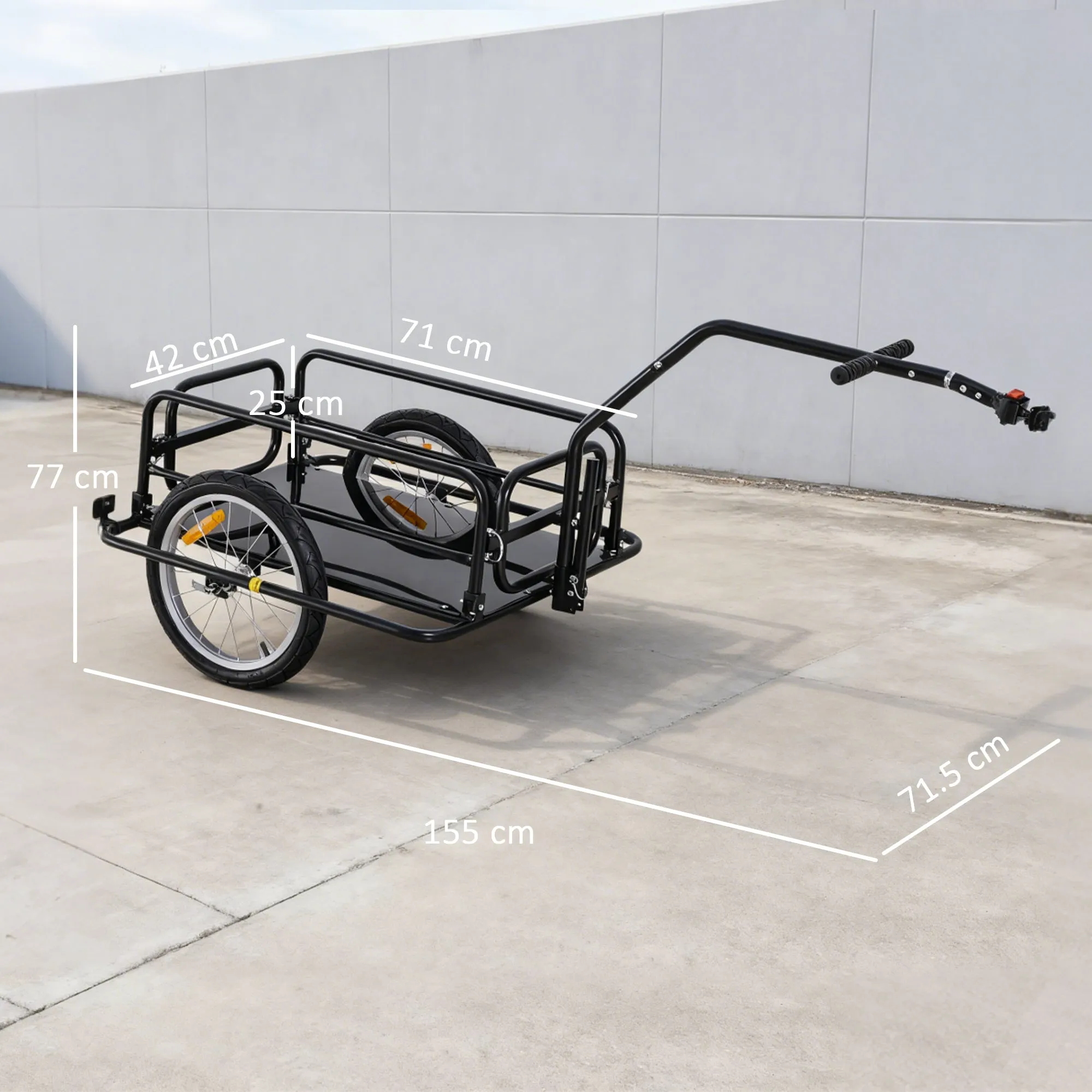 Folding Bike Trailer, 36kg Load Capacity, 156x72x82cm - Image 3
