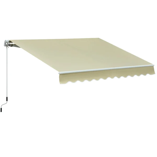 Outsunny Outdoor Awning with Crank, Metal and Polyester, 3x2.5m Beige