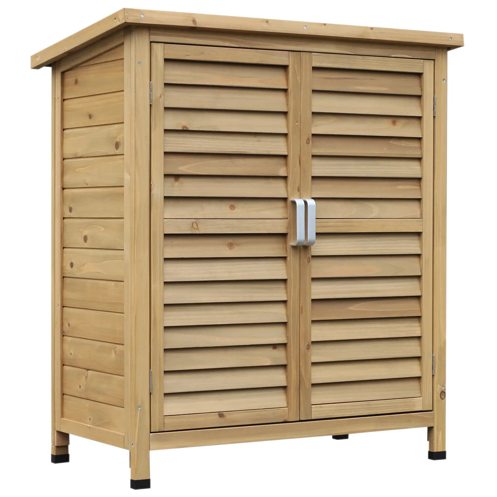 Fir Wood Garden Shed with Waterproof Bitumen Roof, 87x46.5x96.5cm