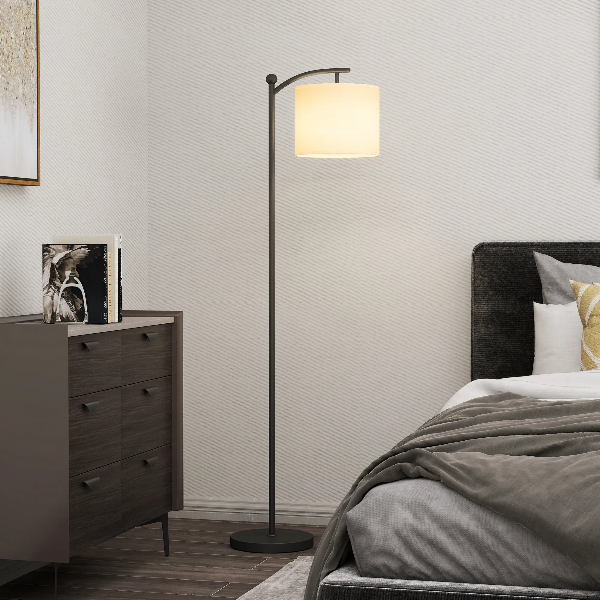 Dimmable LED Floor Lamp with Remote Control, 11 Temperatures and 11 Brightness, 60 Minute Timer, Black - Image 2