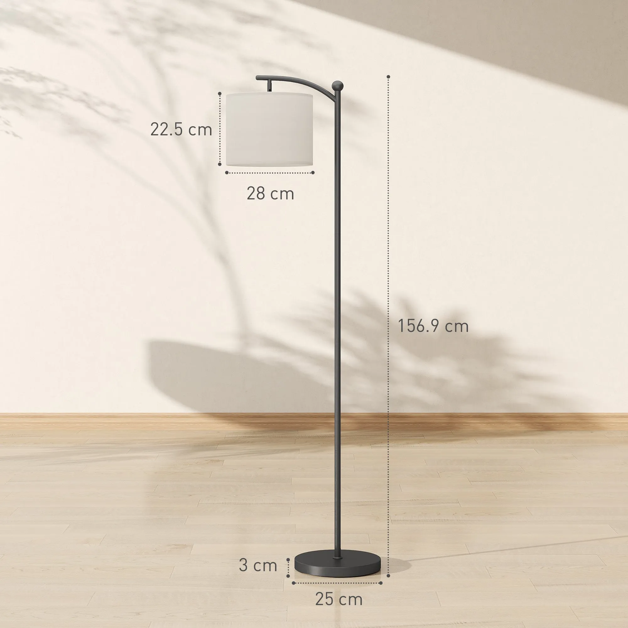 Dimmable LED Floor Lamp with Remote Control, 11 Temperatures and 11 Brightness, 60 Minute Timer, Black - Image 3