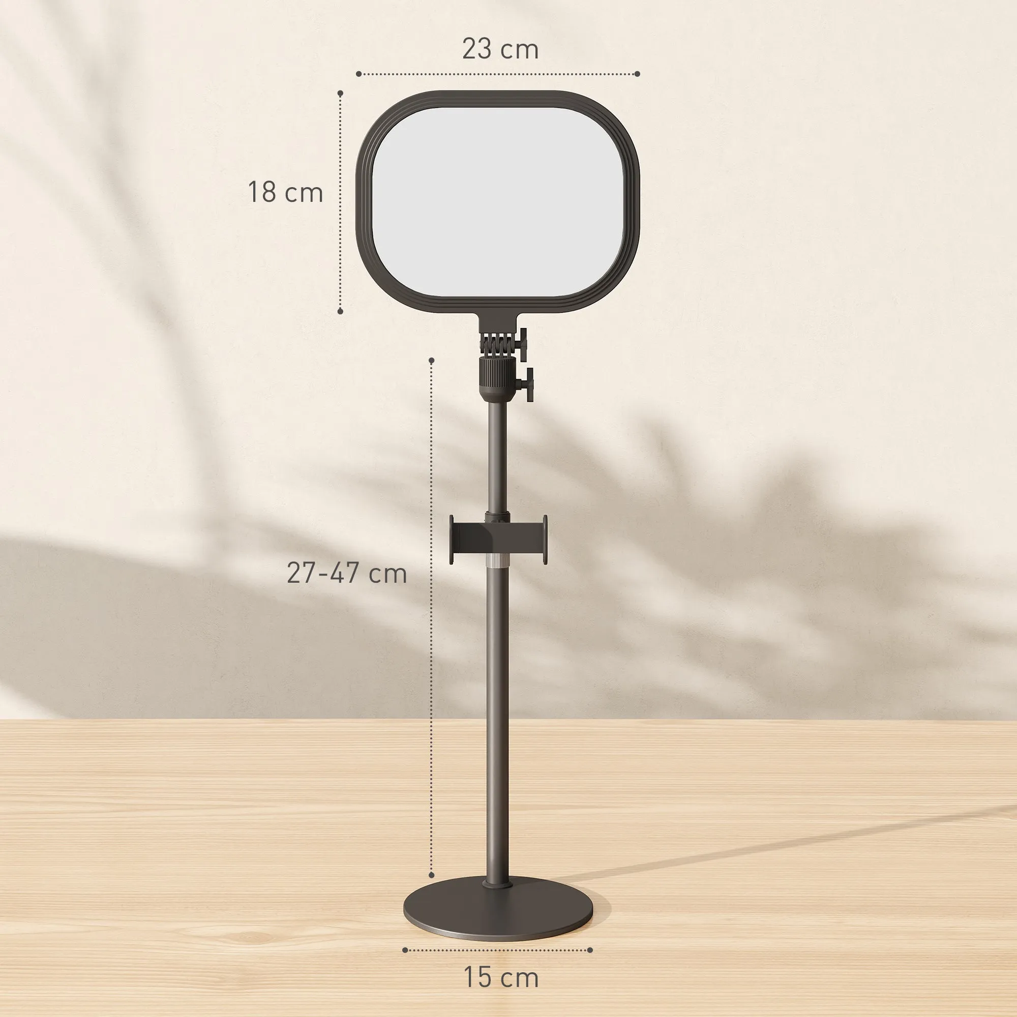 LED Desk Lamp with Phone Holder, 5 Light Colors and 10 Brightness, Black - Image 3