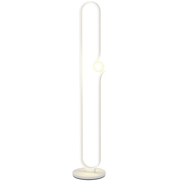 LED Floor Lamp in the Shape of a Musical Note with Adjustable Brightness and Pedal, 28x28x145 cm, White