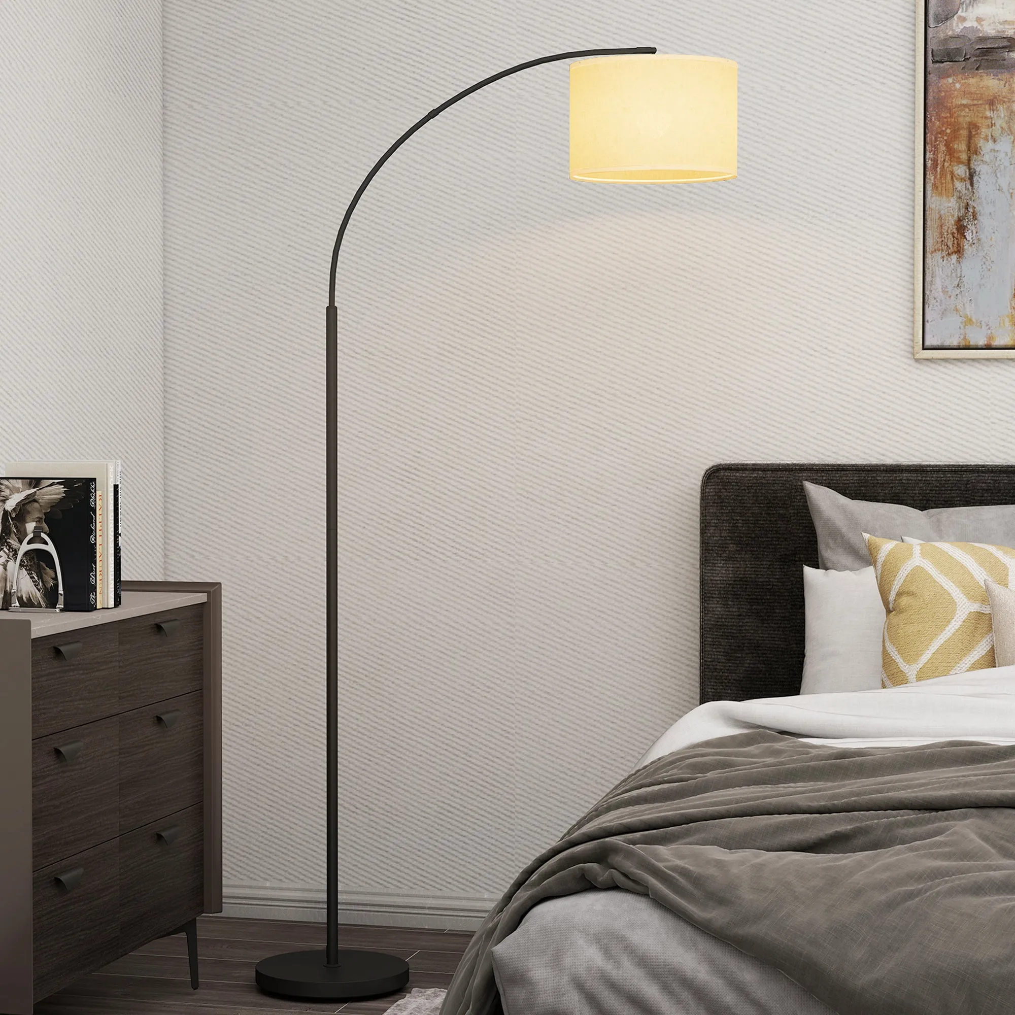 Adjustable LED Floor Lamp with Remote Control, 11 Temperatures and 11 Brightness, 1H Timer, Rotatable, Black - Image 2