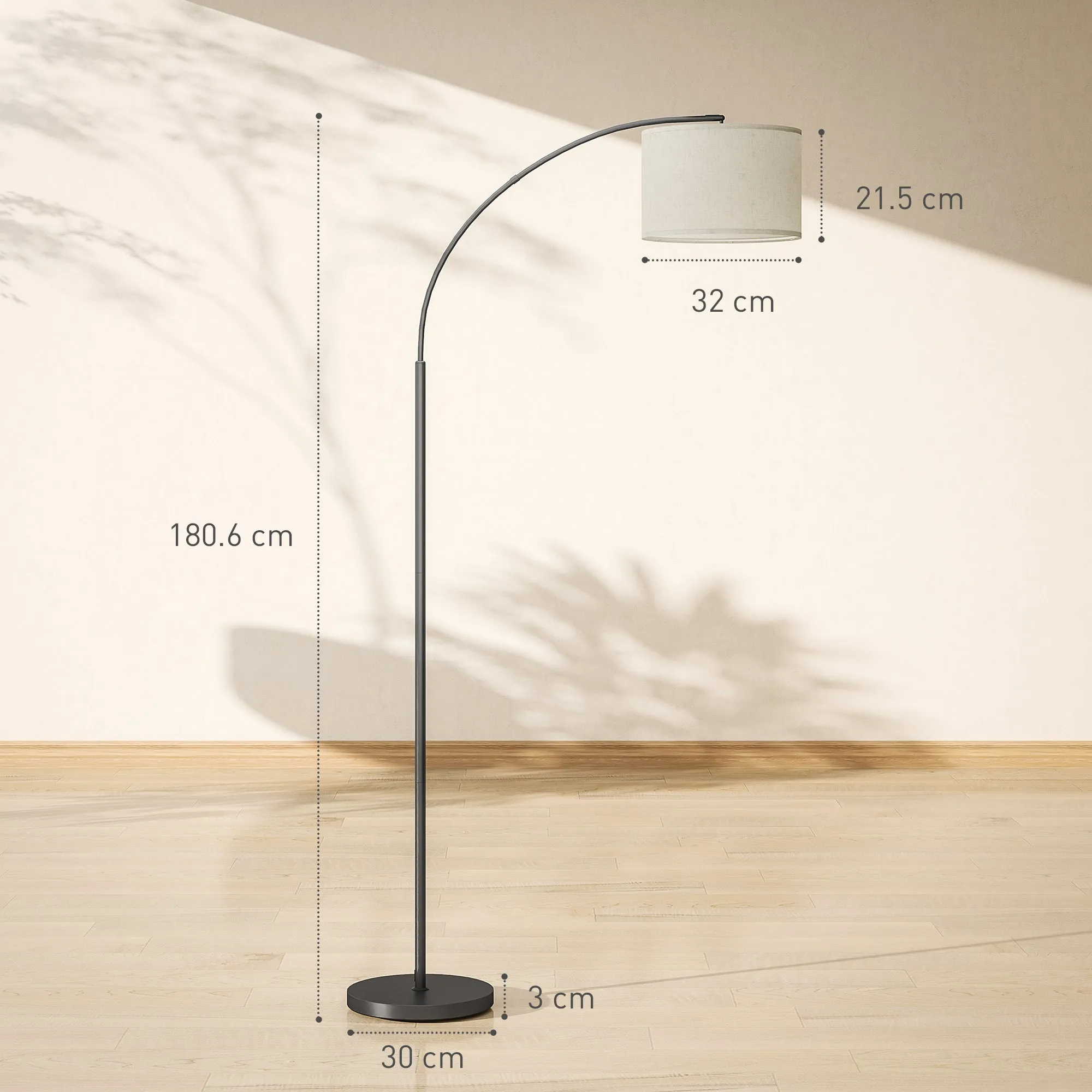 Adjustable LED Floor Lamp with Remote Control, 11 Temperatures and 11 Brightness, 1H Timer, Rotatable, Black - Image 3