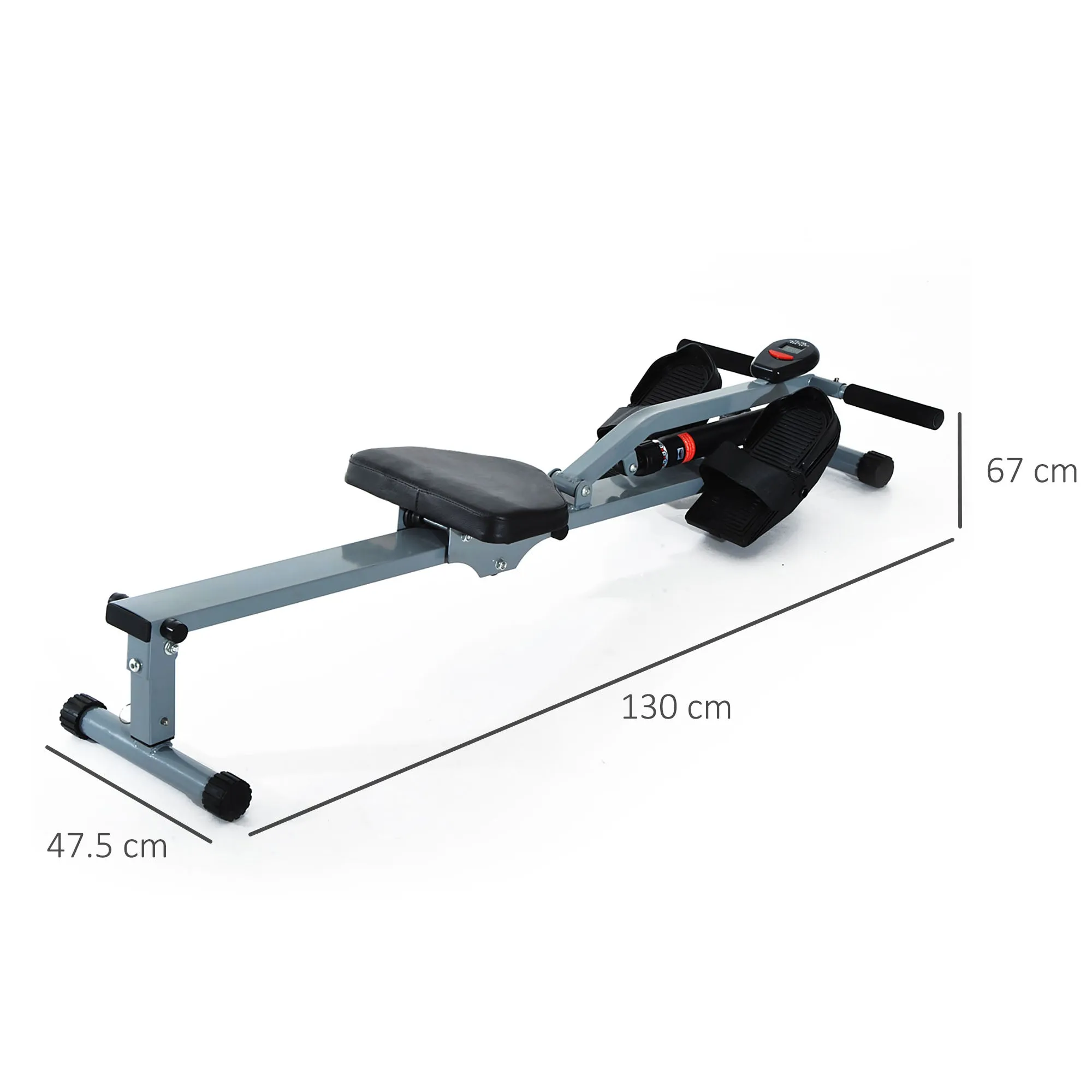 Professional Rowing Machine with Central Pull for Home Training Space Saving with Display 130 x 47.5 x 67cm - Image 3