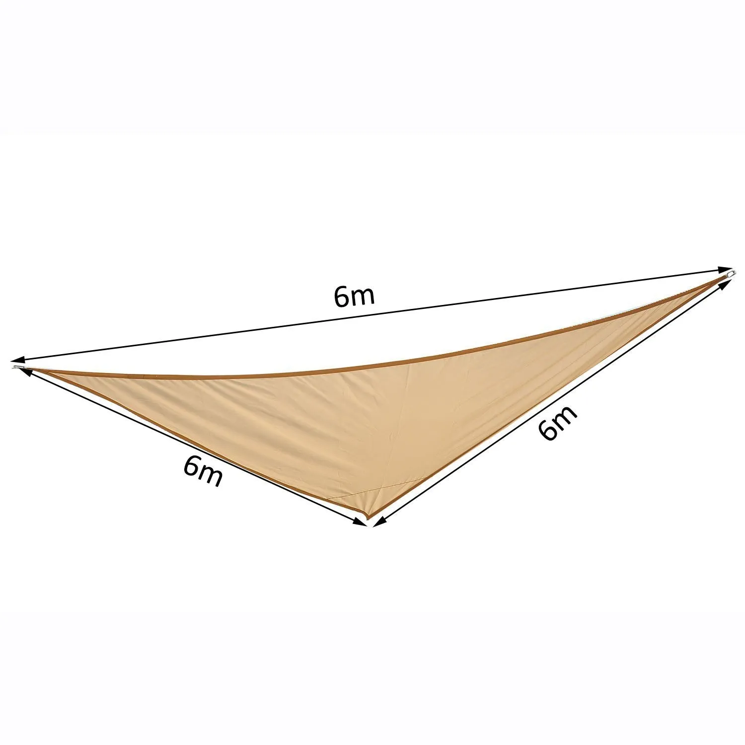 Triangle Awning, Beige, 6x6x6m - Image 3