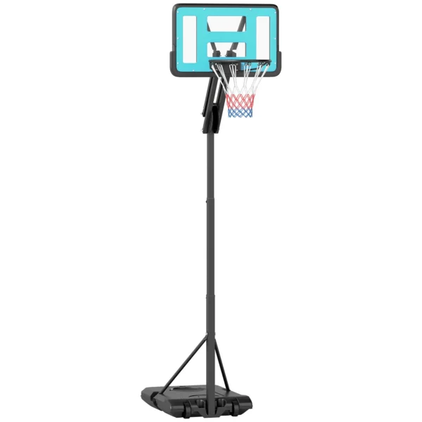 SPORTNOW Adjustable Outdoor Basketball Hoop 146-236cm with Wheels and Fillable Base, Black