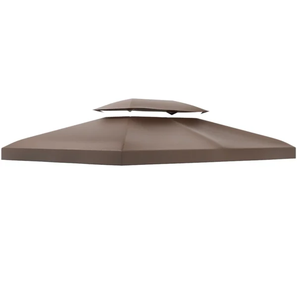 Garden Gazebo Cover Replacement Roof Anti-UV Waterproof Polyester 3x4m, Brown