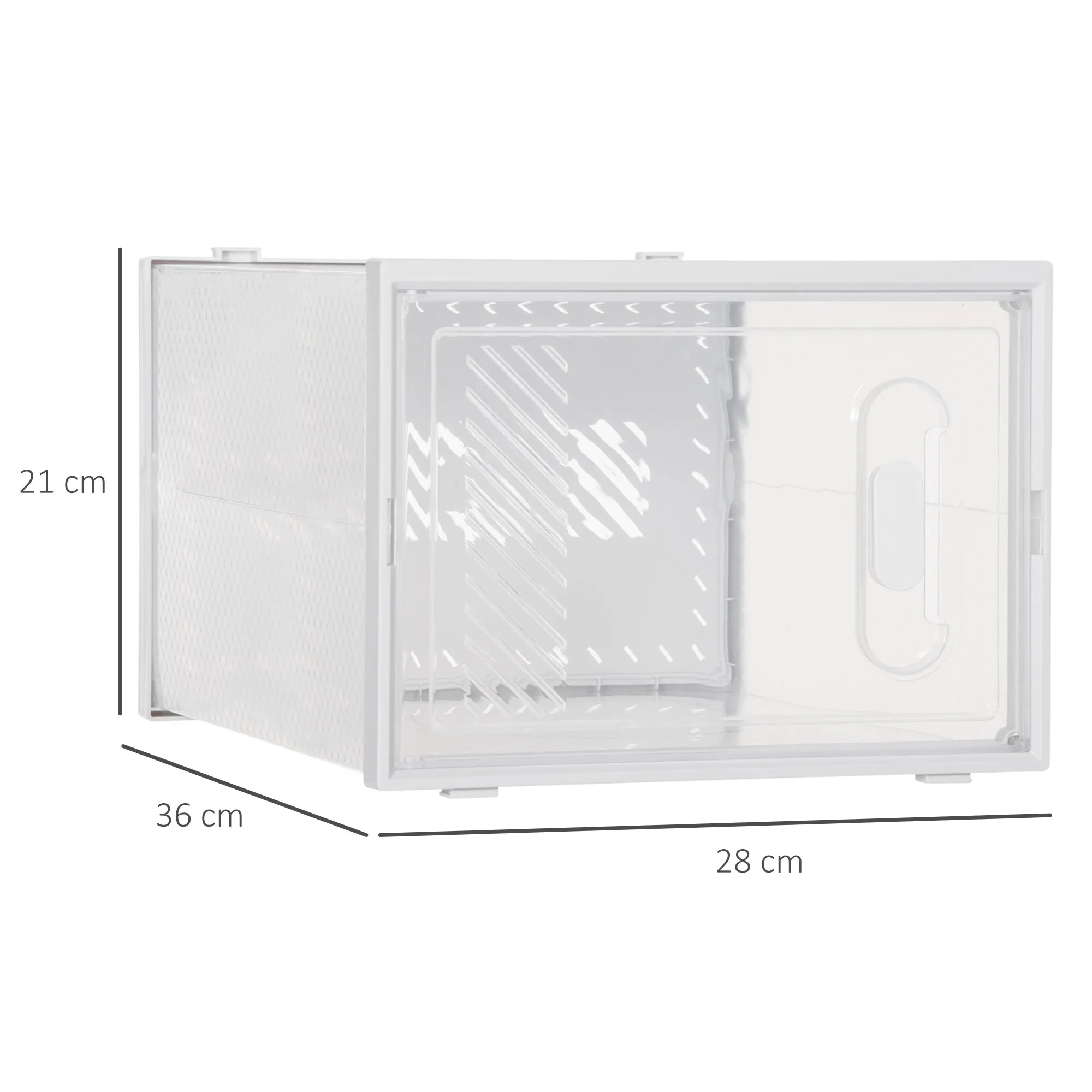 Space-Saving Modular Shoe Rack, 8 Cubes 28x36x21 cm in PP Plastic, White - Image 3