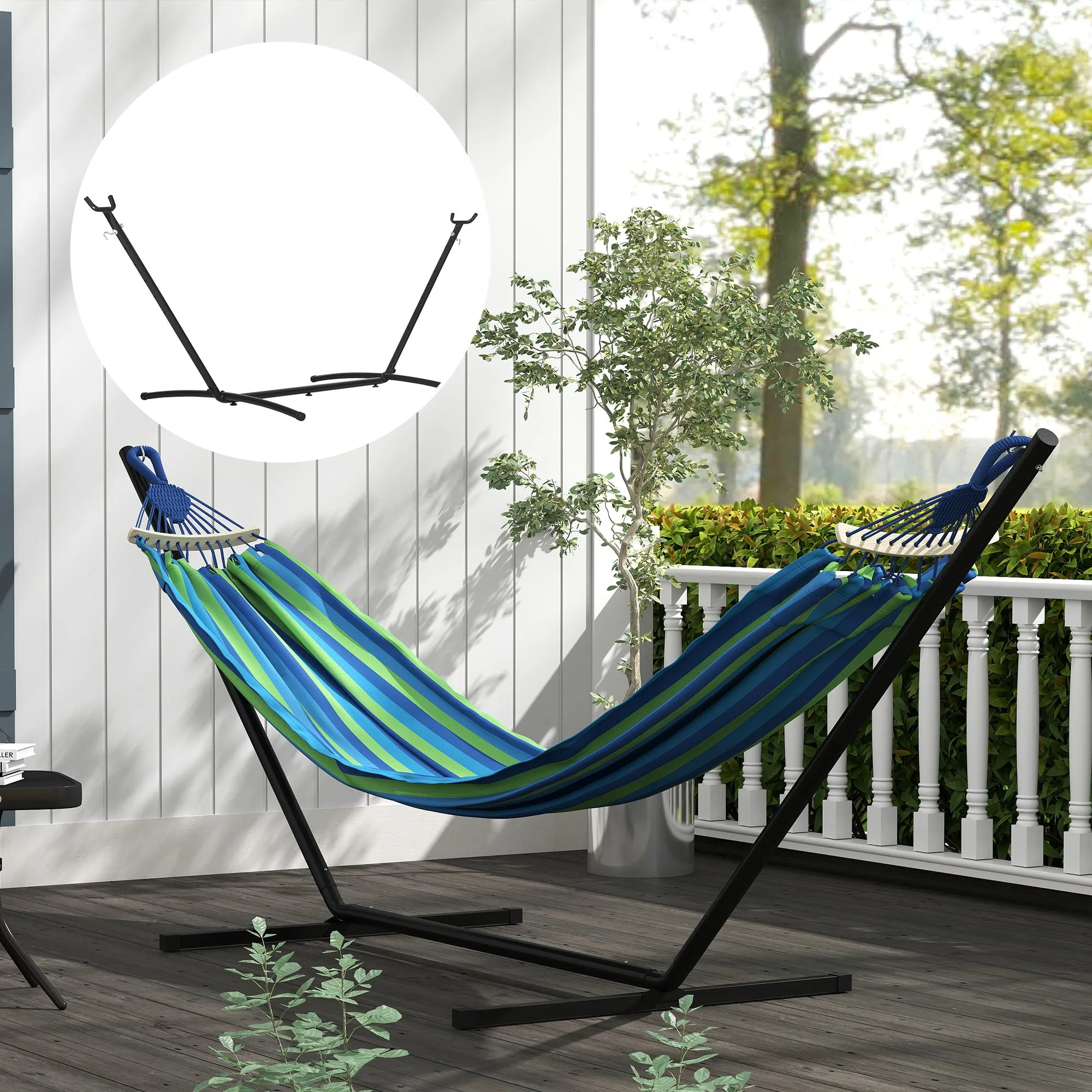 Adjustable Hammock Support Frame Max. 120kg 280x120x110cm Black - Image 2