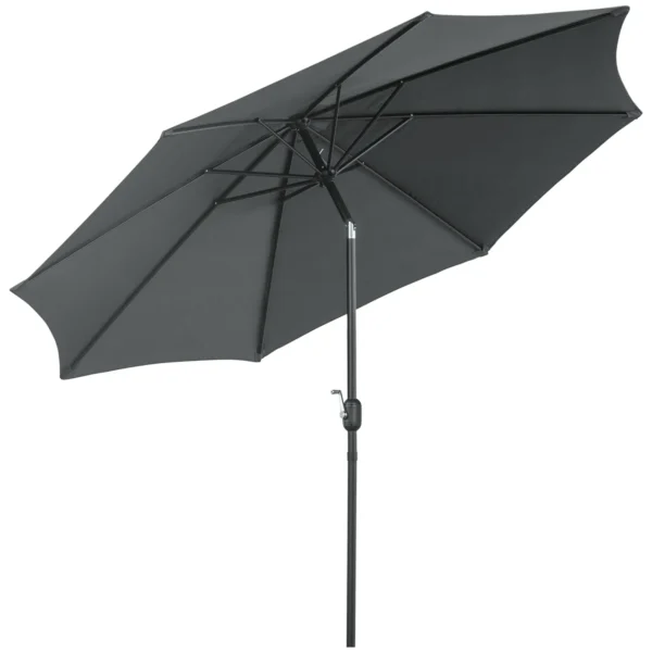 3x2.5 m Tilting Garden Umbrella with Crank Handle, Metal and Polyester, Dark Grey