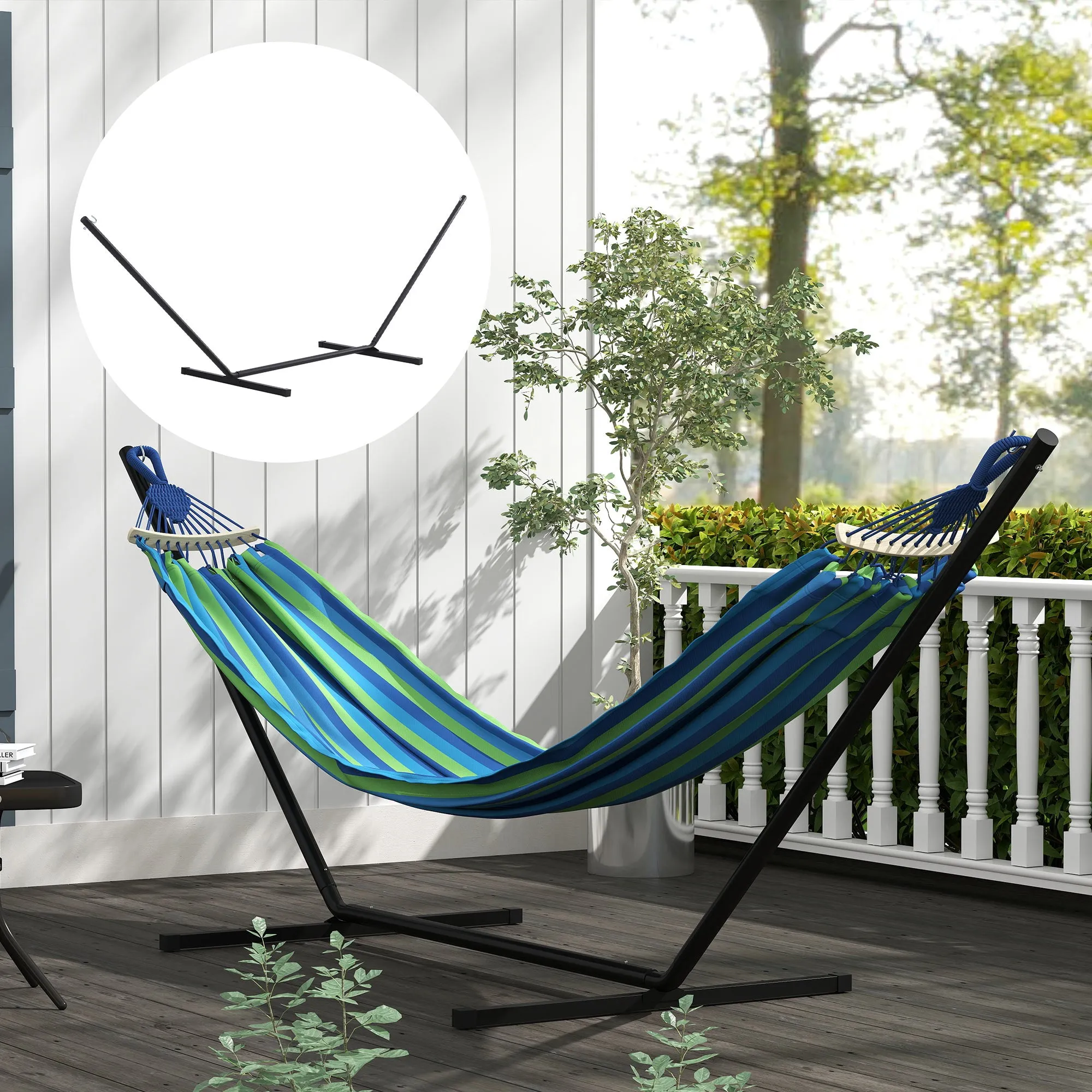 Hammock Frame Max. Support 120 Kg Metal 360x92x112cm - Image 2